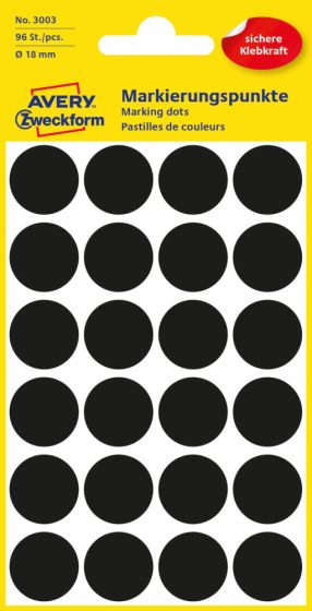 Avery Zweckform 3003 fekete színű öntapadós jelölő címke