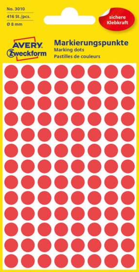 Avery Zweckform 3010 piros színű öntapadós jelölő címke
