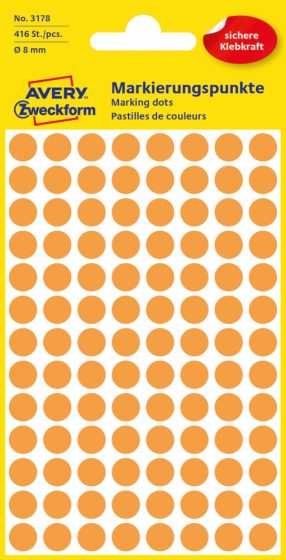 Avery Zweckform 3178 neon narancssárga színű öntapadós jelölő címke