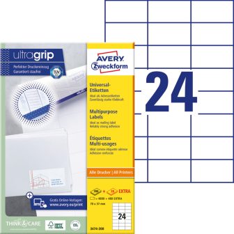 Avery Zweckform 3474-200 nyomtatható öntapadós etikett címke