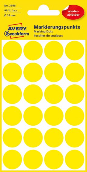Avery Zweckform 3598 sárga színű öntapadós jelölő címke