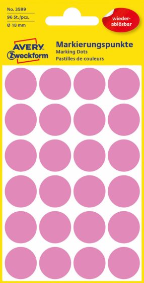 Avery Zweckform 3599 rózsaszínű öntapadós jelölő címke