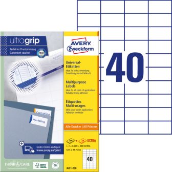 Avery Zweckform 3651-200 nyomtatható öntapadós etikett címke