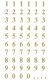 Avery Zweckform Z-Design No. 3728 öntapadó átlátszó számok - arany színben - kiszerelés: 2 ív / csomag (Avery Z-Design 3728)
