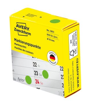 Avery Zweckform 3851 zöld színű tekercses öntapadós jelölő címke Avery Zweckform 3851 zöld színű tekercses öntapadós jelölő címke
