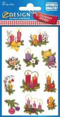   Avery Zweckform Z-Design No. 4050 karácsonyi csillogó papír matrica - díszes fenyőágak mintával - kiszerelés: 2 ív / csomag (Avery Z-Design 4050)