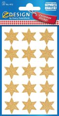   Avery Zweckform Z-Design No. 4112 karácsonyi csillogó papír matrica - arany színű csillagok mintával - kiszerelés: 2 ív / csomag (Avery Z-Design 4112)