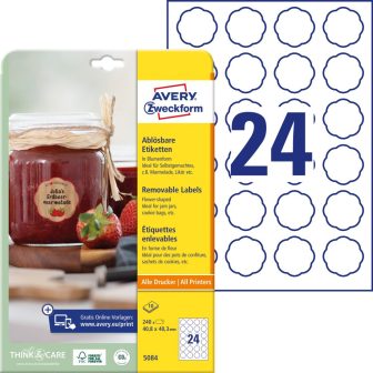 Avery Zweckform 5084 virág alakú nyomtatható öntapadós termék címke