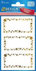   Avery Zweckform Z-Design No. 52622 karácsonyi aranyozott papír matrica - arany keretes díszes ajándékkísérő - kiszerelés: 2 ív / csomag (Avery Z-Design 52622)