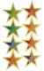 Avery Zweckform Z-Design No. 52749 karácsonyi aranyozott papír matrica - kék, piros és zöld színű csillag motívumokkal - kiszerelés: 2 ív / csomag (Avery Z-Design 52749)
