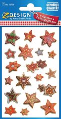   Avery Zweckform Z-Design No. 52759 karácsonyi aranyozott papír matrica - dombornyomással, csillagok mintával - kiszerelés: 1 ív / csomag (Avery Z-Design 52759)