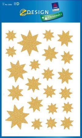 Avery Zweckform Z-Design No. 52856 karácsonyi ablakdekor matrica - arany csillagok mintával - kiszerelés: 1 ív / csomag (Avery Z-Design 52856)