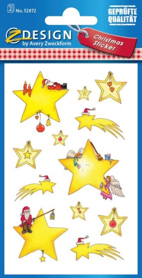 Avery Zweckform Z-Design No. 52872 öntapadó karácsonyi papír matrica - csillagok motívumokkal - kiszerelés: 2 ív / csomag (Avery Z-Design 52872)