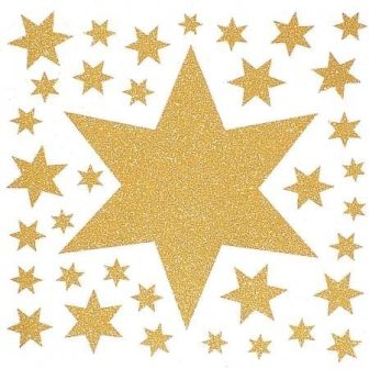 Avery Zweckform Z-Design No. 52989 karácsonyi ablakdekor matrica - arany csillagok mintával - kiszerelés: 1 ív / csomag (Avery Z-Design 52989)