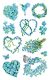 Avery Zweckform Z-Design No. 54382 prémium minőségű, öntapadó papír matrica - kék virágok mintával - kiszerelés: 1 ív / csomag (Avery Z-Design 54382)