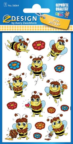 Avery Zweckform Z-Design No. 56064 csillogó, öntapadó fólia matrica - virágok és méhecskék motívumokkal - kiszerelés: 1 ív / csomag (Avery Z-Design 56064)