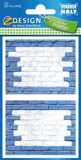 Avery Zweckform Z-Design No. 59596 öntapadó füzet matrica - kék színű téglafal motívumokkal - kiszerelés: 2 ív / csomag (Avery Z-Design 59596)