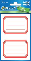   Avery Zweckform Z-Design No. 59686 öntapadó füzet matrica - piros színű kerettel - kiszerelés: 6 ív / csomag (Avery Z-Design 59686)
