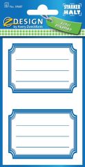   Avery Zweckform Z-Design No. 59687 öntapadó füzet matrica - kék színű kerettel - kiszerelés: 6 ív / csomag (Avery Z-Design 59687)