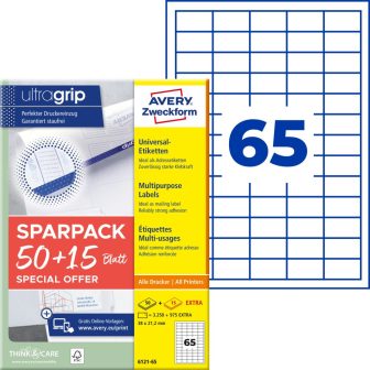 Avery Zweckform 6121-65 nyomtatható öntapadós etikett címke