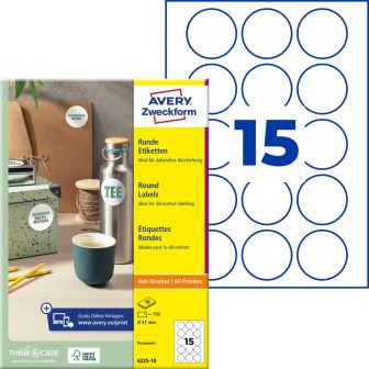 Avery Zweckform 6225-10 kör alakú nyomtatható öntapadós etikett címke