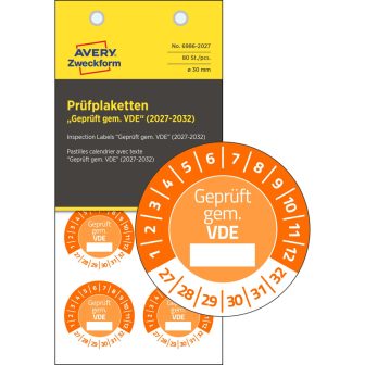 Avery Zweckform 6986-2027 biztonsági hitelesítő címke Geprüft gemäß VDE felirattal