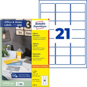 Avery Zweckform 7160-10 nyomtatható öntapadós címzés címke