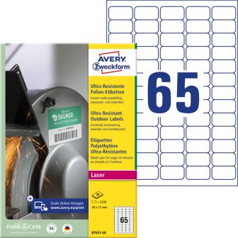 Avery Zweckform B7651-50 nyomtatható öntapadós ultra ellenálló etikett címke