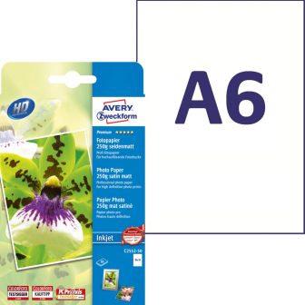 Avery Zweckform C2552-50 tintasugaras nyomtatóval nyomtatható prémium minőségű egyoldalas fotópapír