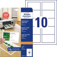 Avery Zweckform C32011-10 univerzálisan nyomtatható egyoldalas névjegykártya