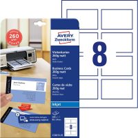 Avery Zweckform C32015-25 tintasugaras nyomtatóval nyomtatható kétoldalas névjegykártya