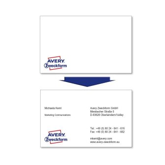Avery Zweckform C32016-500 lézernyomtatóval nyomtatható kétoldalas névjegykártya