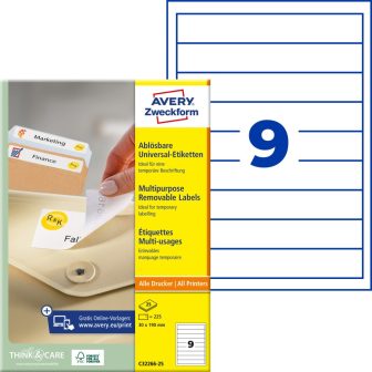 Avery Zweckform C32266-25 nyomtatható iratrendező betétlap