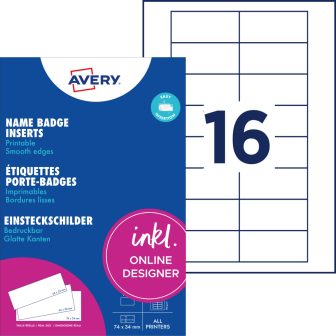 Avery Zweckform DPC7434A-10 nyomtatható névkitűző betétlap