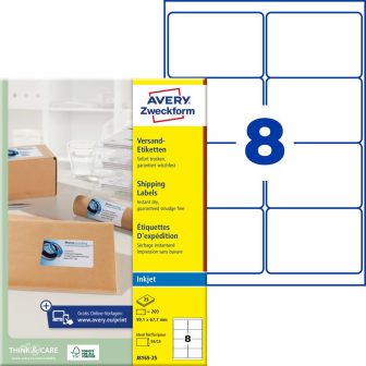 Avery Zweckform J8165-25 nyomtatható öntapadós csomag címke tintasugaras nyomtatóhoz