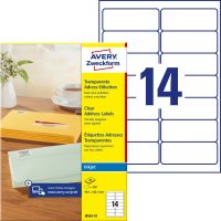 Avery Zweckform J8563-25 nyomtatható öntapadós átlátszó címzés címke tintasugaras nyomtatóhoz