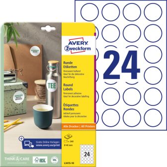 Avery Zweckform L3415-10 kör alakú nyomtatható öntapadós etikett címke