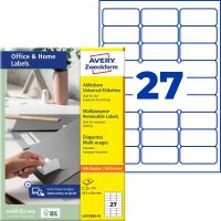 Avery Zweckform L4737REV-10 nyomtatható öntapadós visszaszedhető etikett címke