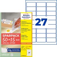 Avery Zweckform L4737REV-65 nyomtatható öntapadós visszaszedhető etikett címke