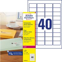 Avery Zweckform L4770-25 nyomtatható öntapadós átlátszó címzés címke
