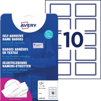 Avery Zweckform L4787-20 textilre ragasztható nyomtatható öntapadós névcímke
