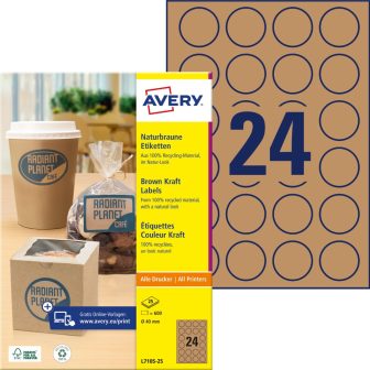 Avery Zweckform L7105-25 nyomtatható újrahasznosított öntapadós termék címke Avery Zweckform L7105-25 nyomtatható újrahasznosított öntapadós termék címke