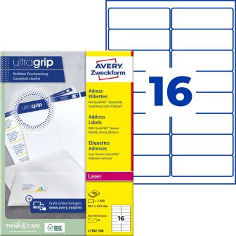 Avery Zweckform L7162-100 nyomtatható öntapadós címzés címke