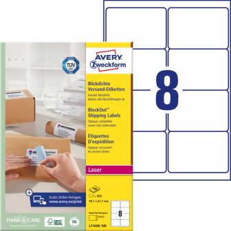 Avery Zweckform L7165B-100 nyomtatható öntapadós csomag címke