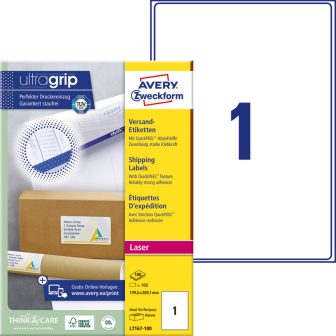 Avery Zweckform L7167-100 nyomtatható öntapadós csomag címke