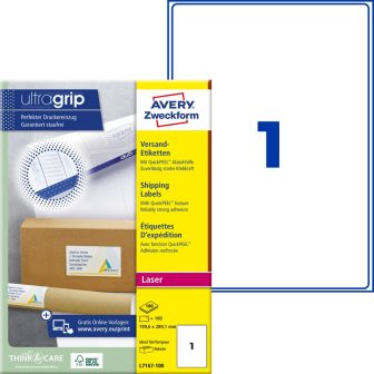 Avery Zweckform L7167-100 nyomtatható öntapadós csomag címke
