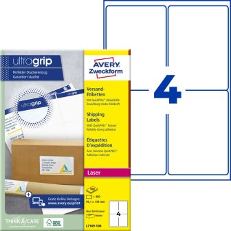 Avery Zweckform L7169-100 nyomtatható öntapadós csomag címke