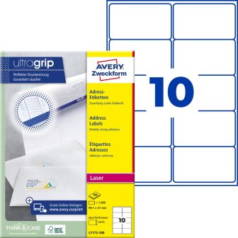 Avery Zweckform L7173-100 nyomtatható öntapadós címzés címke