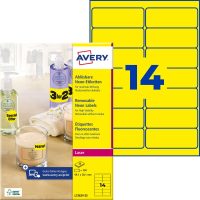 Avery Zweckform L7263Y-25 neon színű nyomtatható öntapadós etikett címke