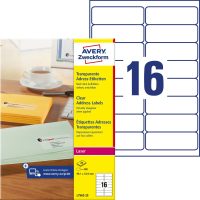 Avery Zweckform L7562-25 nyomtatható öntapadós átlátszó címzés címke
